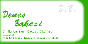 denes bakcsi business card